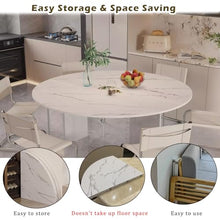 LFPSVC White Round Table Top Replacement, 3/4" Thick Fold-in-Quarter Table Tops for Dining Tables/End Tables, Indoor/Outdoor All-Season Foldable Dining Tabletops(1.8m/5.9ft)