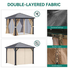 YITAHOME 10X10FT Metal Hardtop Gazebo Outdoor Patio Canopy Brown