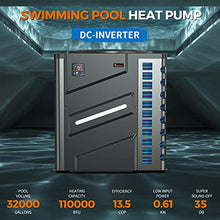 DR. INFRARED HEATER Full DC Inverter 110,000 BTU Heat Pump Ground Swimming Pools Black