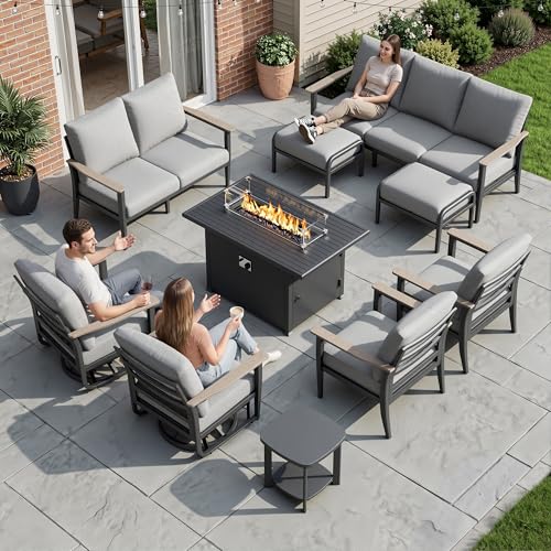 Sweecci Aluminum Outdoor Patio Furniture Set with 5.1-Inch Cushions