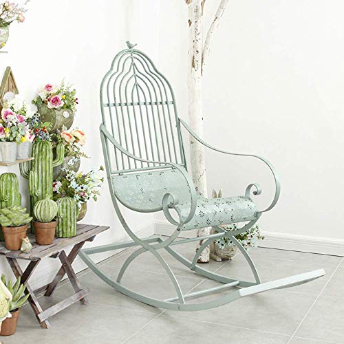 ELUKHT Metal Swing Garden Bench, Cast Iron Metal Garden Furniture Rocking Chair, Rocking Chair Park Bench, for porches and Living Rooms Weatherproof Swinging Garden Armchair