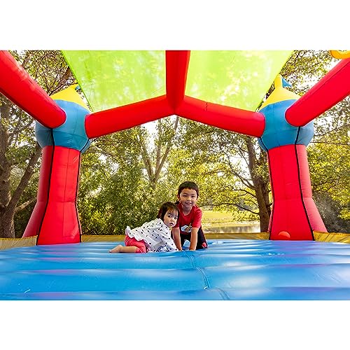 Bounceland Inflatable Party Castle Bounce House with Slide and Basketball Hoop Red/Blue