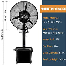 JDXQBLD Fan Misting, Outdoor Fan Misters for Cooling, Misting Fans for Outside, 90° Oscillation, 3 Cooling Speeds 11 Gallon Large Capacity Tank，55cm/21.7in