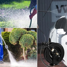 Pressure Washer Reel, Heavy Duty Steel Pressure Washer Hose Reel, Automatic Retractable Pressure Washer Hose Reel, for Water/Air/Oil (15m)