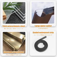 Patio Awning Canopy Outdoor Durable Polycarbonate UV Rain Snow Shield 65x140cm for Door Windows Exterior