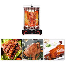 WKNHHL Grill Machine 3000W Electric/Gas, 360° Rotating Vertical Broiler Barbecue Oven - Smokeless Turkey Doner Kebab Machine,Silver-Gas