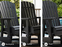 Signature Design by Ashley Hyland Wave Modern Outdoor Swivel Glider Chair, Gentle Gliding Motion, Stainless Steel Hardware and HDPE, 30.88" W x 30.5" D x 41.63" H, Black