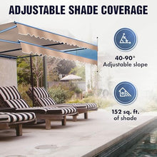 ALEKO Electric Patio Awning Caribbean White Frame 16x10 Sand Beige