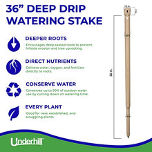 Underhill Deep Drip Irrigation Stakes 36-Inch, Case of 25 Watering Spikes for Palm Trees and Deep Rooted Trees, Drip System Parts Tubes, A-DD36-25