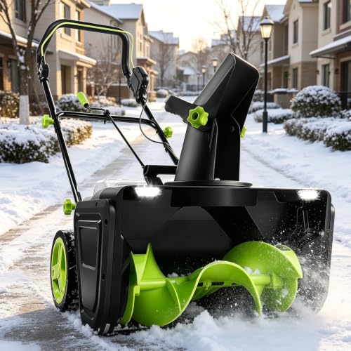 40v Cordless Snow Blower with Fast Charger & 2X 2.0ah Batteries, 20" 2batteries