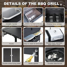 663 SQIN Gas and Charcoal Combo Grill with Side Burner