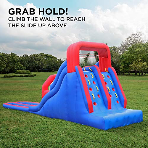SUNNY & FUN Dual Splash Inflatable Water Racing Slide Park Blue/Red