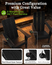 MXIMU Adirondack Chairs Set of 4, 450lb Capacity & 33in Tall Backrest