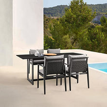ARMEN LIVING LCCCDISQBL Cayman Outdoor Patio Dining Table in Aluminum, Black