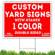 Pack of 100 - 18"x24" Custom Yard Signs - Plastic Lawn Signs - Print Double Sided - Front & Back + Metal Stakes Included