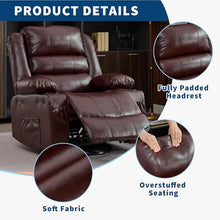 360°Swivel Rocker Recliner Chair for Adults Manual Recliner Pu Leather