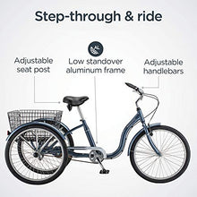 Schwinn Meridian Adult Tricycle Bike Slate Blue (24-Inch Wheels)