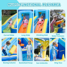 Inflatable Water Park for Kids, 16.4 ft × 14.1 ft Large Backyard Water Slides with Dual Slides, Dual Water Guns & Climbing Wall for Outdoor