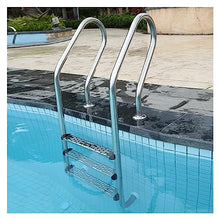 LMMIAMZ Stainless Steel Swimming Pool Ladder - 3 Step Non-Slip Steps, Thickened Handrail for Above Ground Pools, Durable 1.5mm Tube Wall, Silver Finish