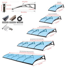 Large Outdoor Patio Door & Window Awning, UV Rain Snow Shelter, Aluminium Awning for Porch/Entry, Customizable (100x380cm)