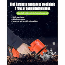 Electric Small Rotavator, Cordless Electric Garden Tiller, with Mini Digging Hoe & Telescopic Pole, 10cm Tilling Width, 10cm Working Depth, for Soil Preparation, Weeding