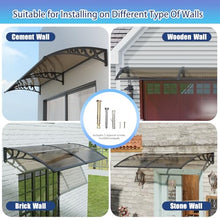NEBAIKA Awning for Door Entrance 60x160 – Upgraded Seamless Integrated Polycarbonate Window Awnings Exterior with ABS Bracket, UV Protection Rain & Snow Over Door Awning for House Patio Porch