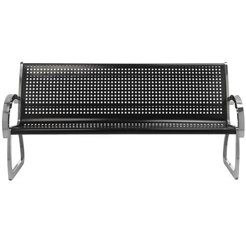 Commercial Zone 725101 6' Skyline Bench Steel Stainless Steel Black