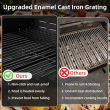 COWSAR 3 Burner Gas Grill, 34,000 BTU Stainless Steel BBQ Grill with Side Burner, Porcelain-Enameled Cast Iron Grates, Pull-Out Grease Tray for Patio, Backyard & Outdoor Cooking