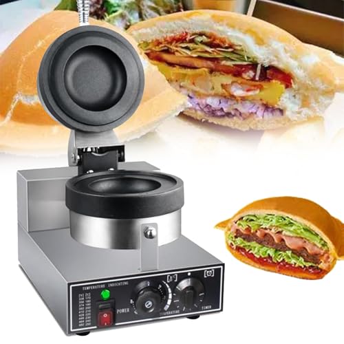 ZEEKYFOR Non Stick Burger Press Machine, 1200W Electric Burger Waffle Maker, Ice Cream Burger Maker Machine 50-300℃, Non Stick Burger Machine