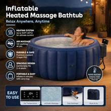 Inflatable Hot Tub Spa Set, Portable Outdoor Spa with 130 Air Jets, Consistent 104°F Heating, Automatic Temperature Lock, Setup Anywhere