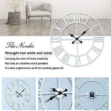 WKNHHL Outdoor Garden Wall Clock, Retro Wrought Roman Numeral Iron Art Wall Clock Garden Clocks Outdoor Waterproof Indoor Outdoor Decoration Outside Clock Outdoor Wall Clock Met