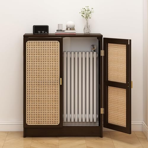 LENOGU NEST Rattan Radiator Cover Heating Cabinet, Shields Pipes For Living Room, Steam Radiator Covers For Home, Hallway, Easy Installation (One color, 70x80x25cm/27.6x31.5x9.8in)