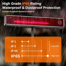 EAST OAK Patio Heater, 1500W Standing Indoor Outdoor Heaters for Patio with Nanocrystal Glass-ceramic, 3 Heat Settings & 24h Timer, Fast Heat Waterproof & Dustproof, Tip-over & Overheat Protection