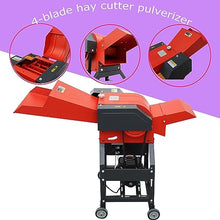 INTSUPERMAI 4-Blade Hay Cutter Pulverizer Grass Crusher Red and Black