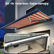 Patio Awning Retractable, Motorized Electric Sun Shade Awning with LED Light, Remote Control, Waterproof UV/Heat Resistant, Deck Canopy Balcony Sunsetter, Commercial Grade,20x10FT