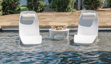 REZVANI FURNITURE STUDIO Tenjam Splash Series Amped Side Table for in Pool use, in Pool Side Table for sunshelf use and Water Depths up to 10" (White Granite)