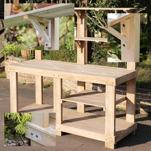MKYOKO Outdoor Garden Potting Bench Open Shelf 4 Layer Multifunction Storage Flower Plant DIY Workstation for Patio Courtyards Balcony