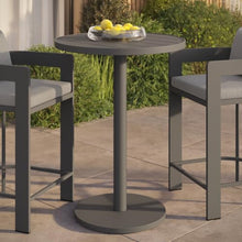 Modway Tahoe 31 Inch Round Outdoor Patio Bar Height Table in Gray