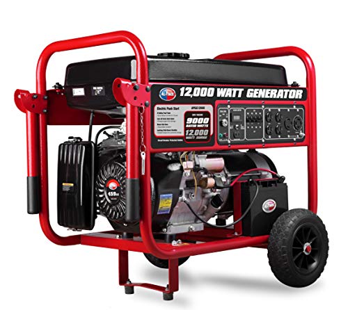 12,000 Watt Generator Gasoline Powered, JD Engine Electric Start Portable Wheel Kit
