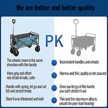 Collapsible Steel Frame Outdoor Utility Wagon, Portable Shopping Carts Wheelbarrow Collapsible Folding Utility Wagon with Removable Fabric Beach Wagon Cart for Outdoors Activities, Camping (Grey)