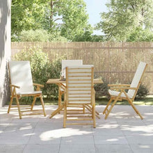 LASWWQMRF 4-Piece Bamboo Patio Reclining Chairs with Cushions