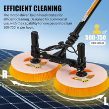 Commercial Solar Panel Cleaner Kit - 70cm Dual Brush Heads | 320RPM Dual Motor | Telescopic Pole (3.5/5.5/7.5m) | Auto Water Feed | Dual Power Supply | for Rooftop/Solar Farm/Power Plant,18ft(5.5m)