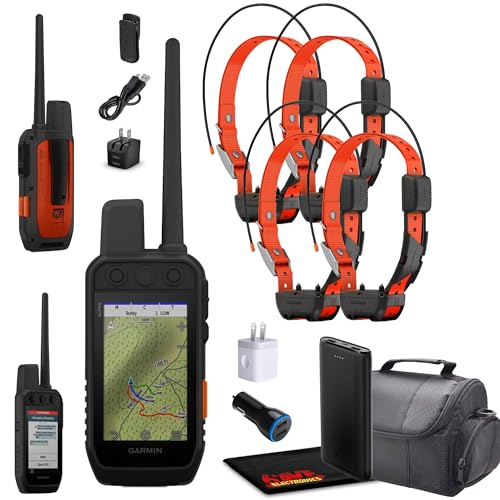 Garmin Alpha 300i Handheld Dog Tracking & Training System Bundle with 4X TT25 Collars Black