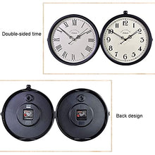 Garden Wall Clock Classic Station Wall Clock Retro Double Sided Wall Clock Outdoor Clock with Bracket Vintage Wall Clock - Vintage Clock