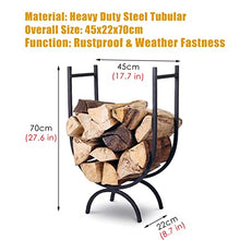 TBLOTYD Heavy Duty Steel Firewood Rack for Outdoor Fireside Storage and Lumber Organization