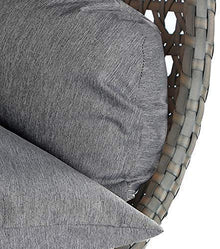 Island Gale Luxury Comfort 2 Person Outdoor, Patio, Hanging Wicker Swing Chair (X Large, Latte Wicker with Charcoal Cushion)