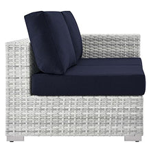 Modway Convene Outdoor Patio Right-Arm Loveseat in Light Gray Navy