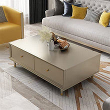 living room table Classic Rectangular Coffee Table, Fashionable and Luxurious Living Room Coffee Table, with Large Capacity Storage Drawer, Champagne Silver outdoor side table ( Size : 80x65x45cm )