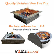 Firebuggz Heavy Duty Stainless Steel Fire Pit Ring Insert for Outdoors - 24" Square Insert, 32" Outside Flange, 10" Height