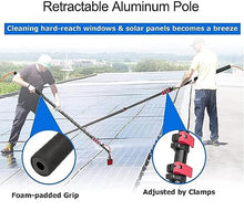 Water Fed Pole Kit,Solar Panel Cleaning Equipment,Window Cleaning Water Fed Poles Roof Cleaning Tools solar panel cleaning brush 35m brush head easy to install Steel buckle fastening,7.2m/24FT